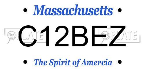 C12BEZ Massachusetts License Plate