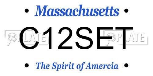 C12SET Massachusetts License Plate