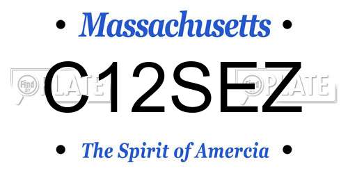 C12SEZ Massachusetts License Plate