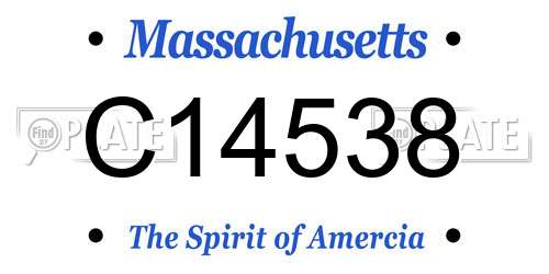 C14538 Massachusetts License Plate