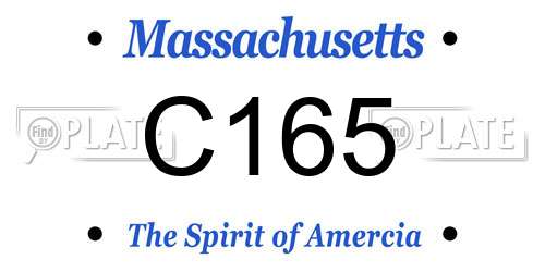 C165 Massachusetts License Plate
