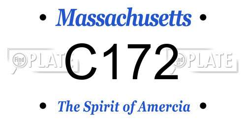 C172 Massachusetts License Plate