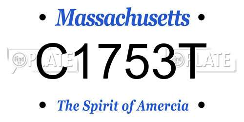 C1753T Massachusetts License Plate