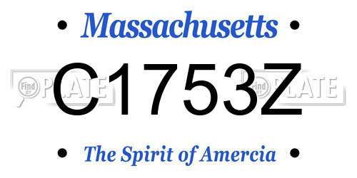 C1753Z Massachusetts License Plate