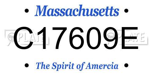 C17609E Massachusetts License Plate