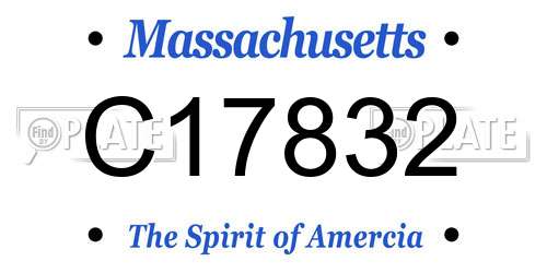 C17832 Massachusetts License Plate