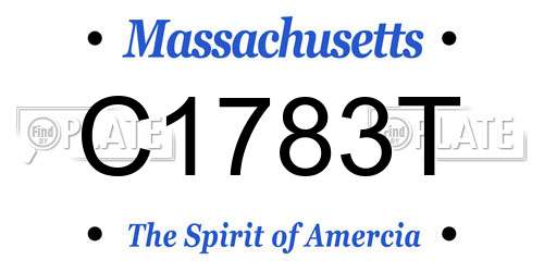 C1783T Massachusetts License Plate