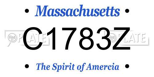 C1783Z Massachusetts License Plate