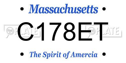 C178ET Massachusetts License Plate