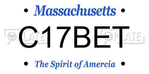 C17BET Massachusetts License Plate