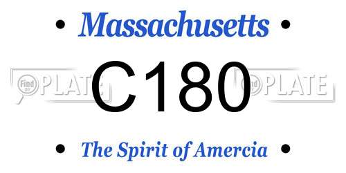 C180 Massachusetts License Plate