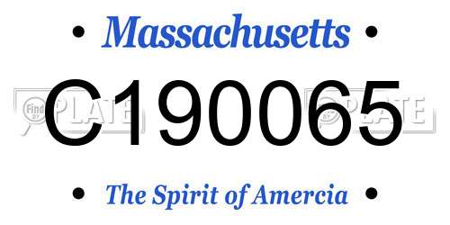 C190065 Massachusetts License Plate