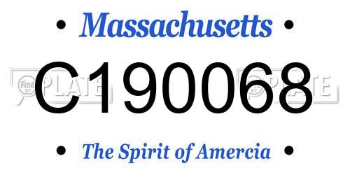 C190068 Massachusetts License Plate