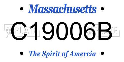 C19006B Massachusetts License Plate