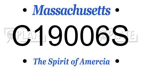 C19006S Massachusetts License Plate