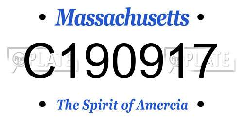 C190917 Massachusetts License Plate