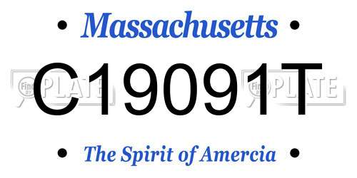 C19091T Massachusetts License Plate