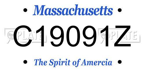 C19091Z Massachusetts License Plate