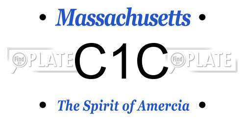 C1C Massachusetts License Plate