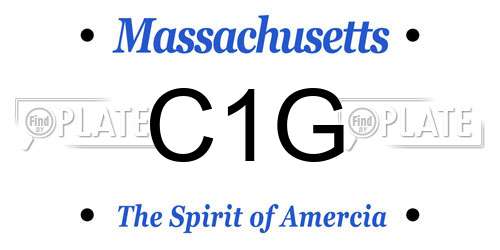 C1G Massachusetts License Plate