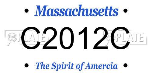 C2012C Massachusetts License Plate