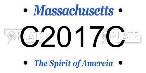 C2017C Massachusetts License Plate