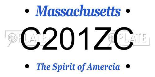 C201ZC Massachusetts License Plate