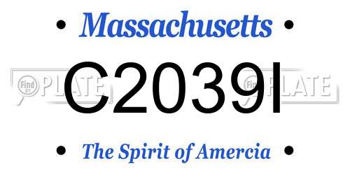 C2039I Massachusetts License Plate