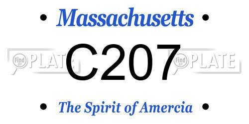 C207 Massachusetts License Plate