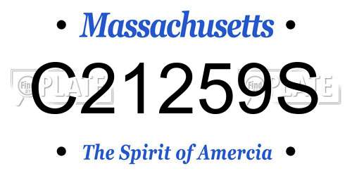 C21259S Massachusetts License Plate