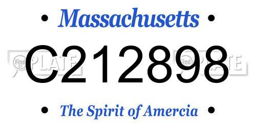 C212898 Massachusetts License Plate