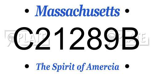 C21289B Massachusetts License Plate