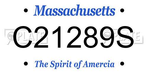 C21289S Massachusetts License Plate