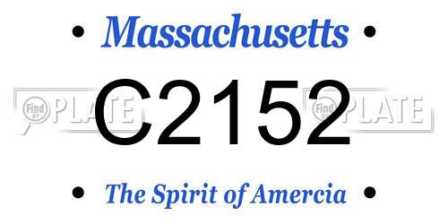 C2152 Massachusetts License Plate