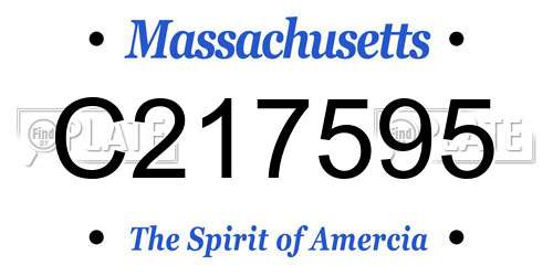 C217595 Massachusetts License Plate
