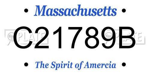 C21789B Massachusetts License Plate