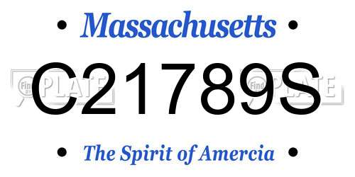 C21789S Massachusetts License Plate