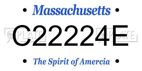 C22224E Massachusetts License Plate