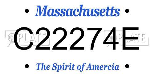 C22274E Massachusetts License Plate