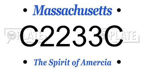 C2233C Massachusetts License Plate