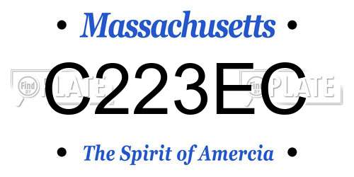 C223EC Massachusetts License Plate