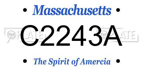 C2243A Massachusetts License Plate