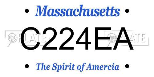 C224EA Massachusetts License Plate