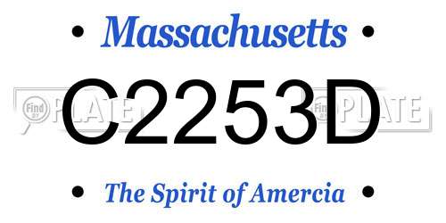 C2253D Massachusetts License Plate