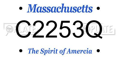 C2253Q Massachusetts License Plate