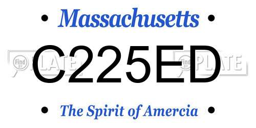 C225ED Massachusetts License Plate