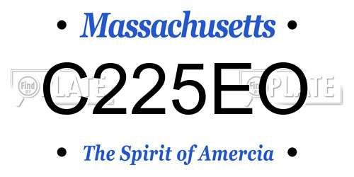 C225EO Massachusetts License Plate