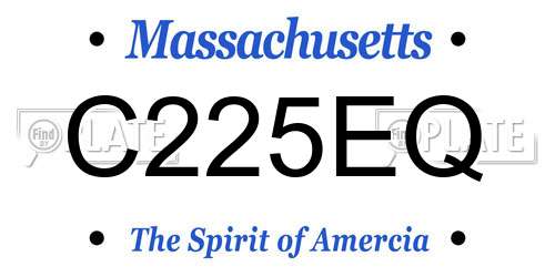 C225EQ Massachusetts License Plate