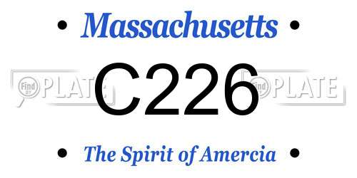 C226 Massachusetts License Plate