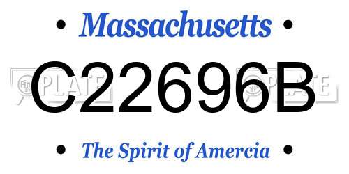 C22696B Massachusetts License Plate